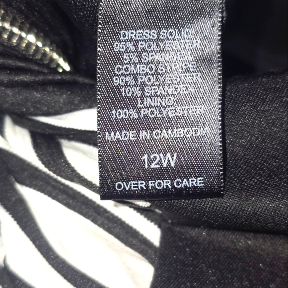 Ashley Stewart Black & White Bodycon Dress - Size 12 - Picture 2 of 5